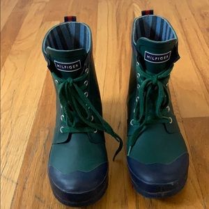 Hilfiger Green and Blue Rain-boots